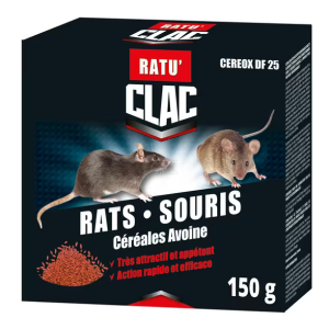 Raticide et souricide en grain au difénacoum 150gr