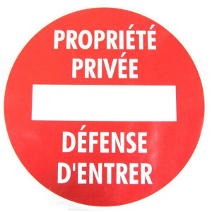 Disque « Propriété privée » Disque « Propriété privée »