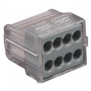 Lot de 6 connecteurs automatiques 8 trous pour fils 1,5/2,5mm² Lot de 6 connecteurs automatiques 8 trous pour fils 1,5/2,5mm²